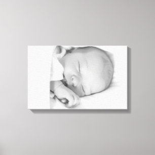 Personalize Canvas Art-Black and White Photo Baby Print