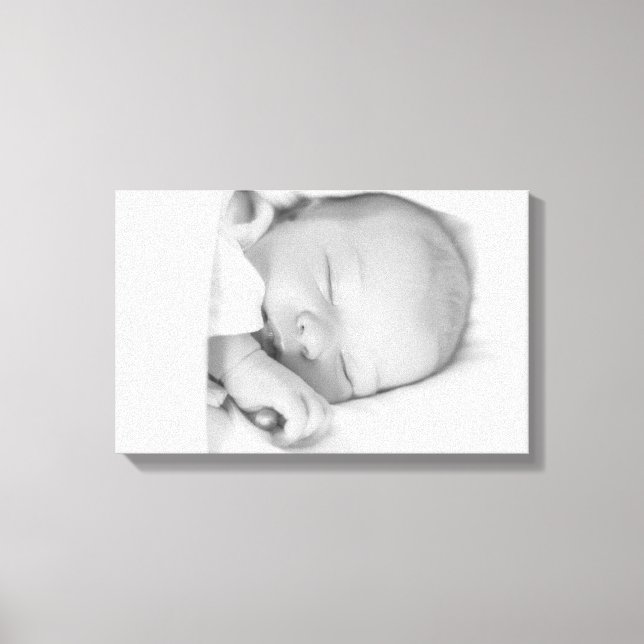 Personalize Canvas Art-Black and White Photo Baby Print (Front)