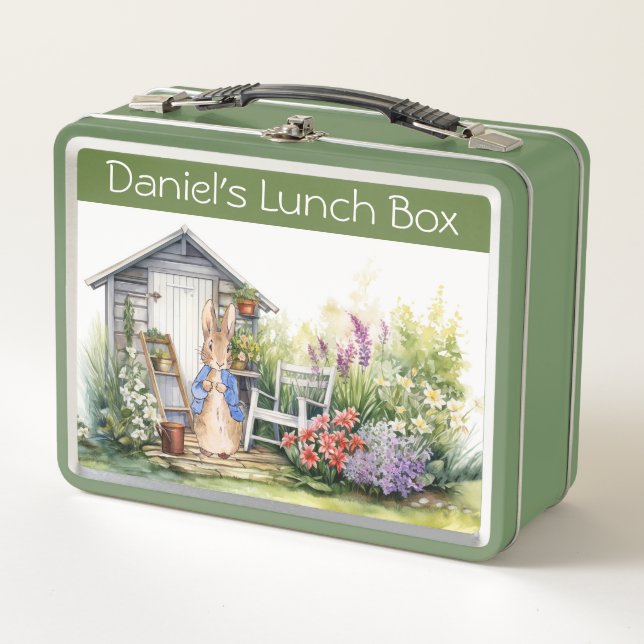 Personalize Child Name Peter the Rabbit  Metal Lunch Box (Front)