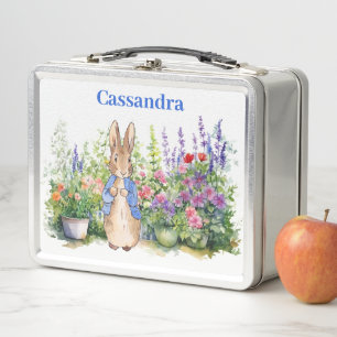 Personalize Child's Name Peter the Rabbit Metal Lunch Box