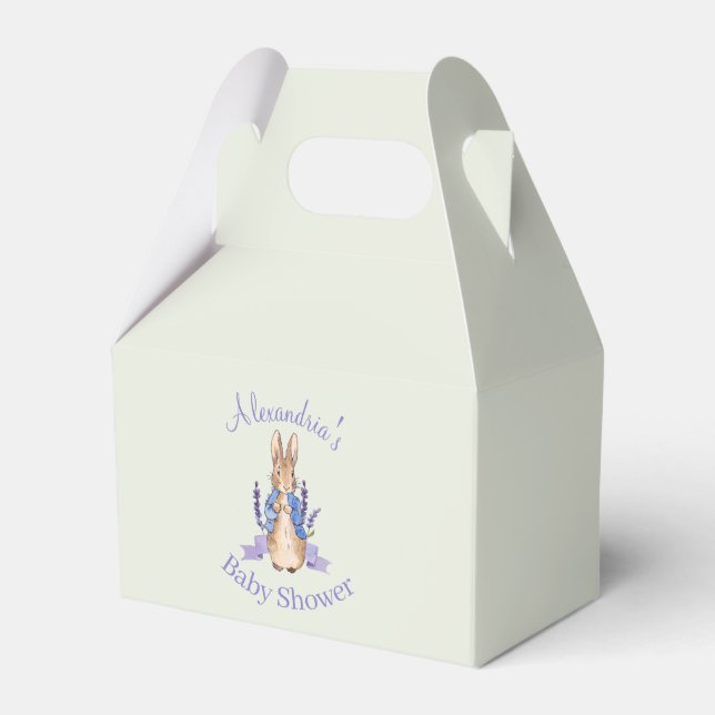 Personalize Classic Bunny Rabbit Baby shower Favour Box (Front Side)