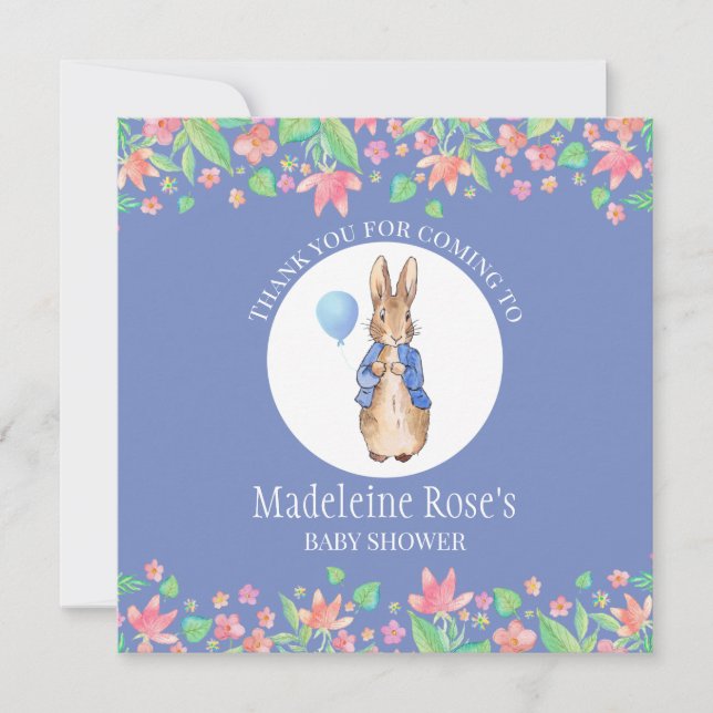 Personalize classic rabbit Thank you Card (Front)