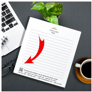 Personalize: Corporate Logo QR Code Lined Notepad