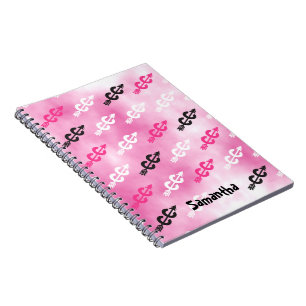 Personalize Cross Country Symbols PINK Notebook