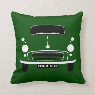 Personalize custom Green Morris Minor pop art Cushion