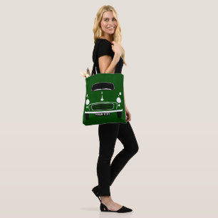 Personalize Custom Green Morris Minor Pop Art Tote Bag