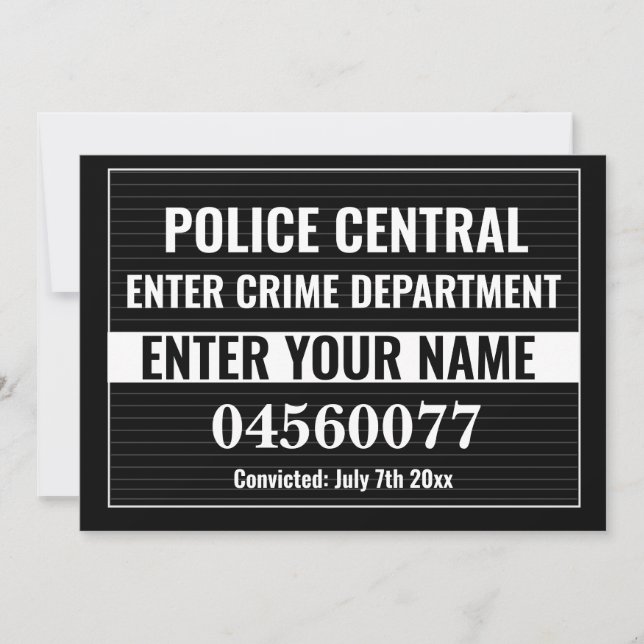 Personalize Custom Mugshot Sign Board Template (Front)