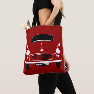 Personalize Custom Red Morris Minor Pop Art Tote Bag
