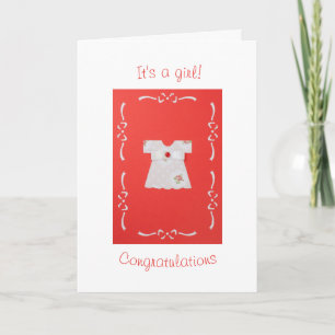 Personalize, cute Baby girl dress Card