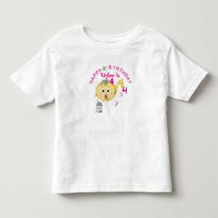 PERSONALIZE Cute Bubbles Happy Birthday for Girl Toddler T-Shirt