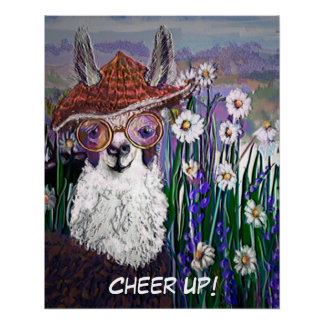 Personalize Cute, Fine and Funny Mama Llama Poster