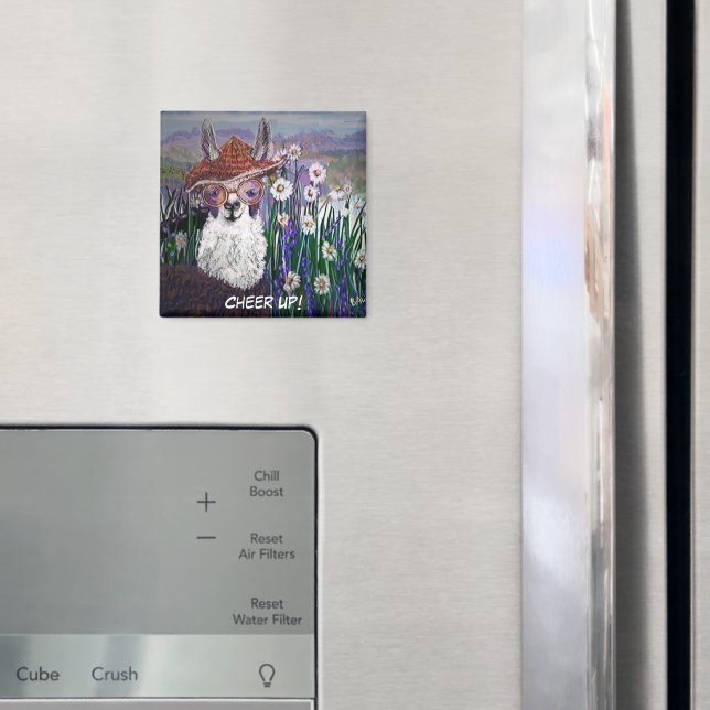 Personalize Cute, Fine and Funny Mama Llama Poster Magnet (In Situ (Fridge))