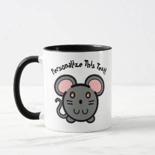 PERSONALIZE Cute Grey Mousie Mug