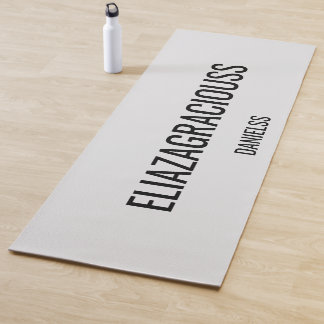 Personalize Cute Name Chic Grey Black Professional Yoga Mat