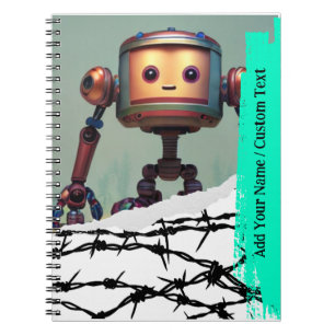 PERSONALIZE Cute Robot Notebook