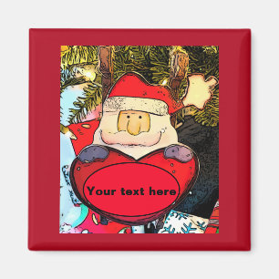 Personalize Cute Santa Magnet