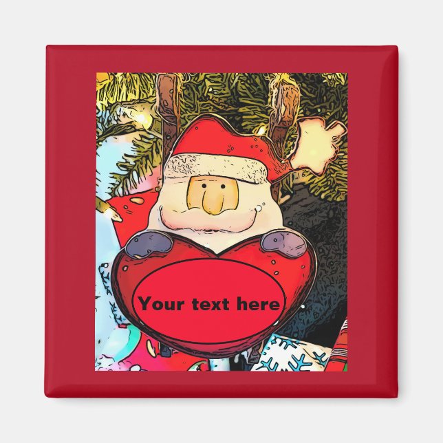Personalize Cute Santa Magnet (Front)