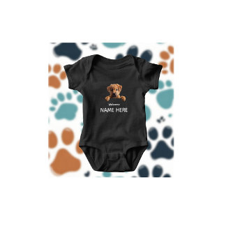 Personalize Cute Welcome Puppy  Baby Bodysuit