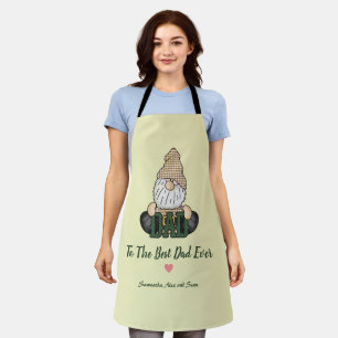 Personalize Dad Gnome   Green Vintage Dad Gift Apron