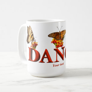 Personalize Dance sign with butterflies Coffee Mug