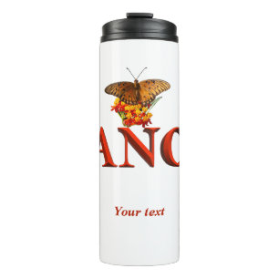 Personalize Dance sign with butterflies Thermal Tumbler