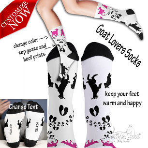 PERSONALIZE Dancing Goats and HoofPrints Socks
