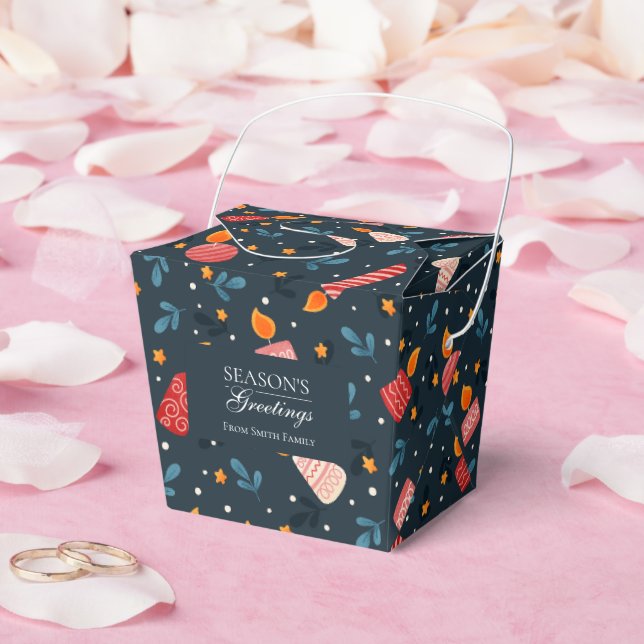 Personalize dark Festive mixed Candles Holiday Box (Wedding)