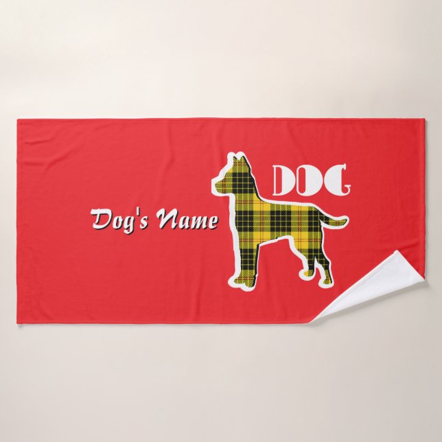 Personalize DOG Logo Red Doggie  Bath Towel (Bath Towel)