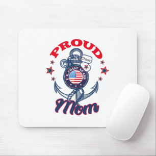 Personalize Dog Tag Proud U.S. Coast Guard Mom Mouse Mat