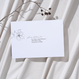Personalize Elegant Hand Drawn Floral Wedding Envelope