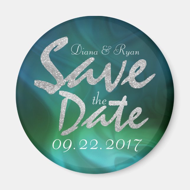 Personalize Emerald Sea Save the Date Magnet (Front)