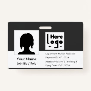 Personalize employee ID card with photo & QR code ID Badge