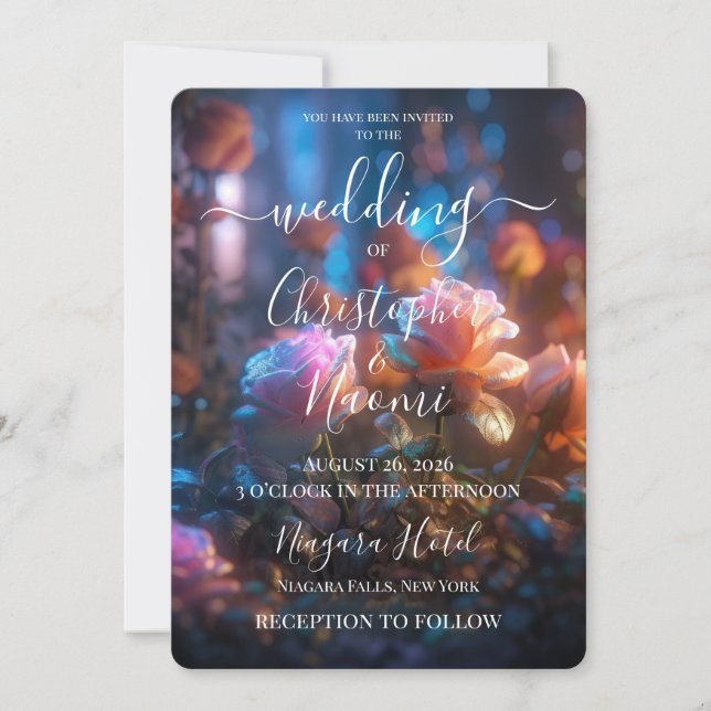 PERSONALIZE: Enchanted Forest Ethereal Flowers Invitation (Front)