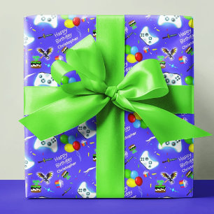 Personalize Epic Gamer Birthday Critical Hit!  Wrapping Paper