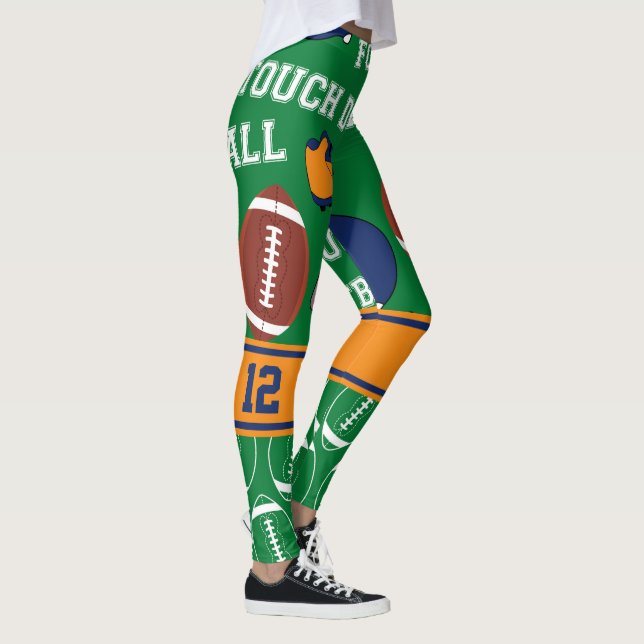 PERSONALIZE FOOTBALL NUMBER Sporty Pattern Leggings (Right)