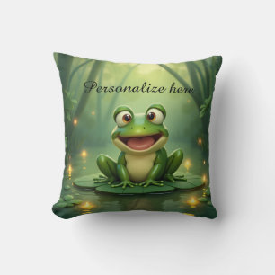 Personalize Frog Lilly Pad Pillow
