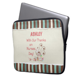 Personalize, From Group, Happy Nurses Day, Bird Laptop Sleeve