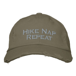Personalize Fun saying - Hike Nap Repeat Embroidered Hat