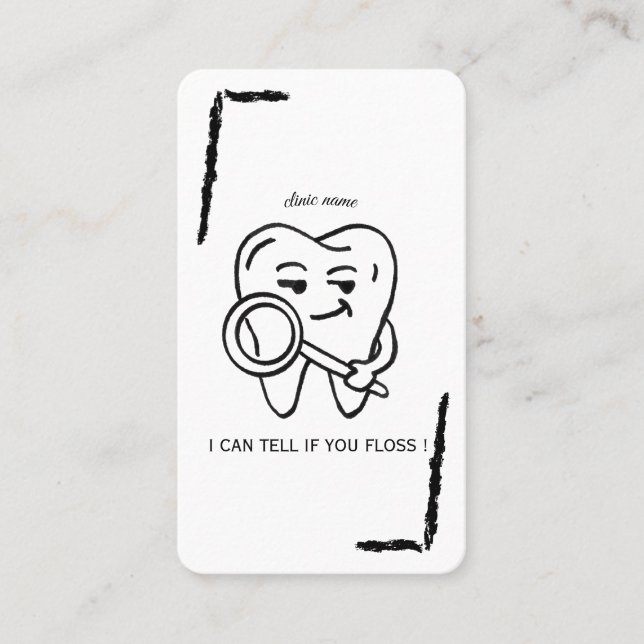 Personalize Funny Dentist Tooth business card (Front)
