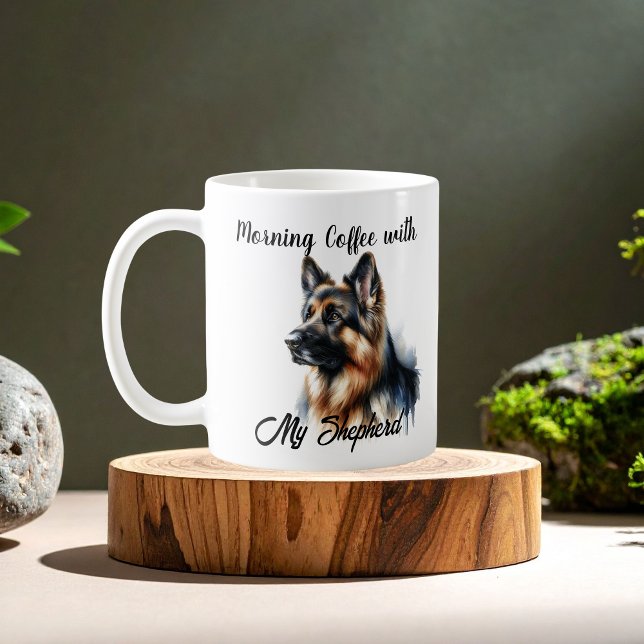  PERSONALIZE German Shepherd Morning Coffee Mug (Creator Uploaded)