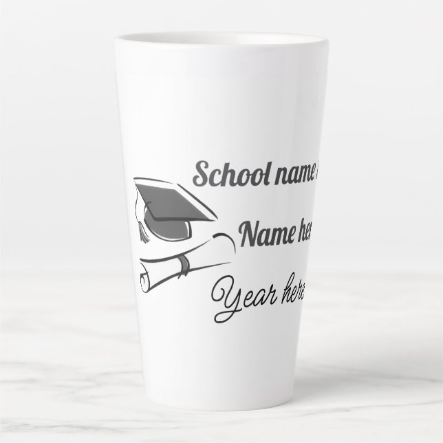 Personalize Graduation Balloon Latte Mug (Front)