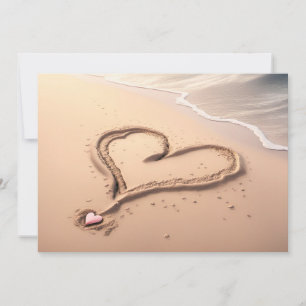 Personalize Greeting Card Beach Heart