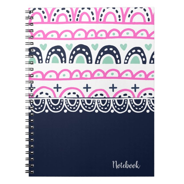PERSONALIZE: Hearts and Hoops Notebook (Front)