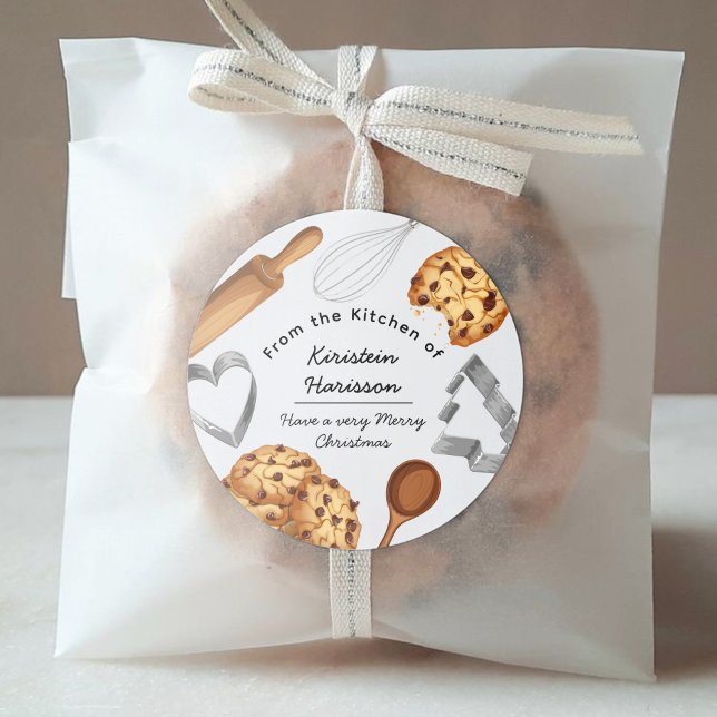 Personalize Homemade Cookie Baking Theme  Classic Round Sticker (Creator Uploaded)
