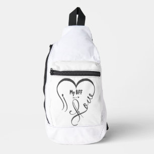 Personalize I Love My BFF • You = ♥ Sling Bag