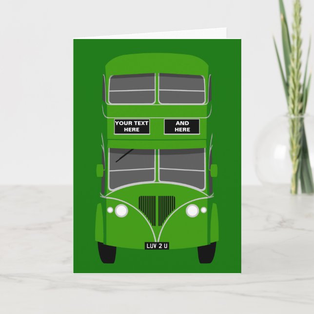 Personalize Iconic Blackpool Double Decker Bus Card (Front)