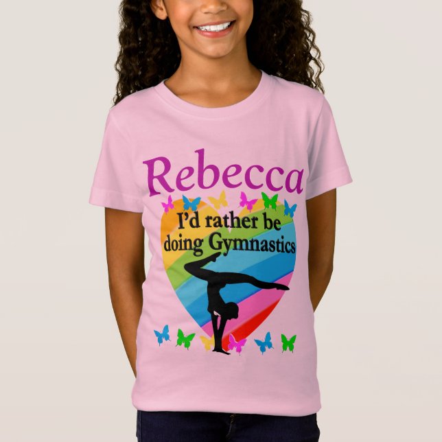 PERSONALIZE I'D RATHER BE DOING GYMNASTICS T SHIRT (Front)