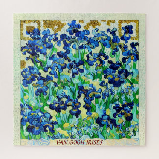 PERSONALIZE, IRISES VAN GOGH PAINTING QR CODE AI  JIGSAW PUZZLE