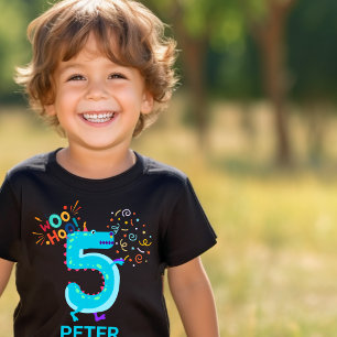 PERSONALIZE IT! Woohoo Monster 5th Birthday  Toddler T-Shirt