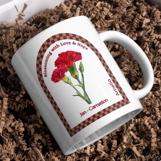 Personalize  January Birth Month Flower Coffee Mug (Creator Uploaded)